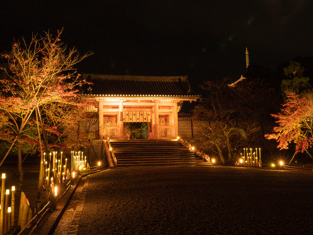 仁和寺　紅葉ライトアップ　中門