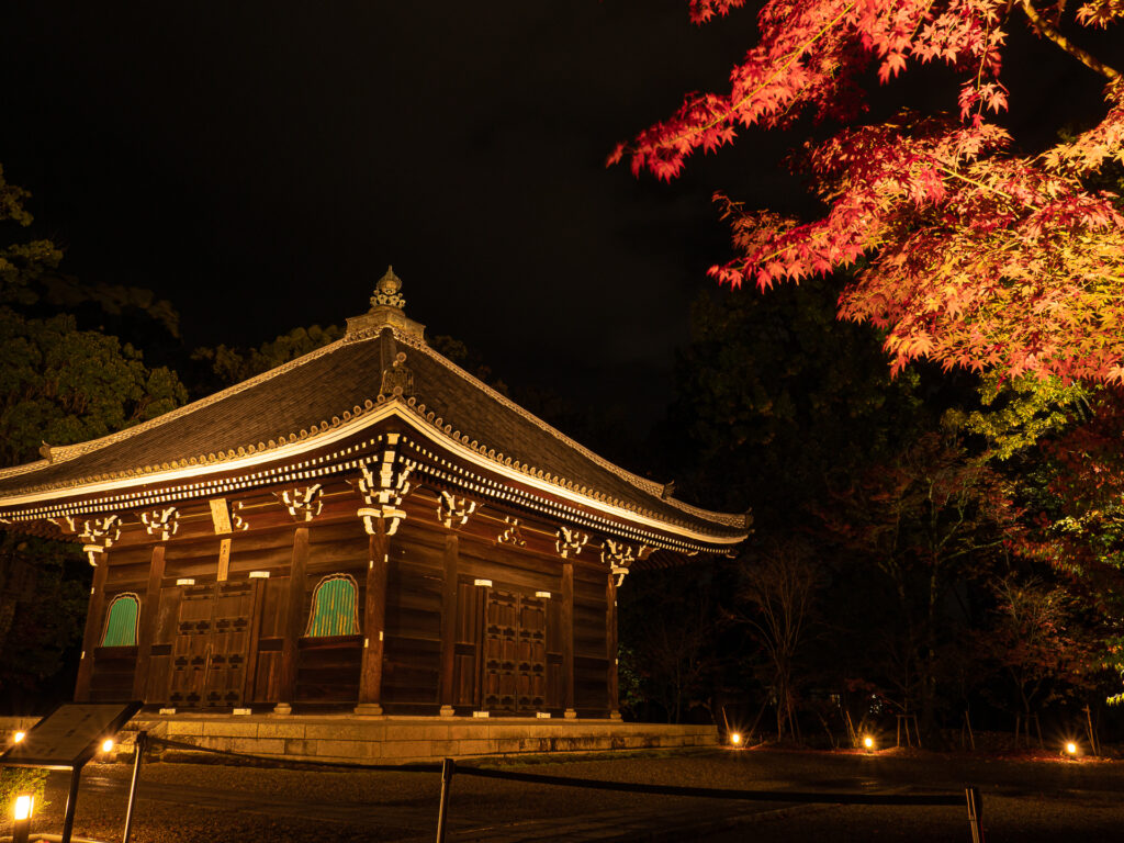 仁和寺　紅葉ライトアップ　経蔵