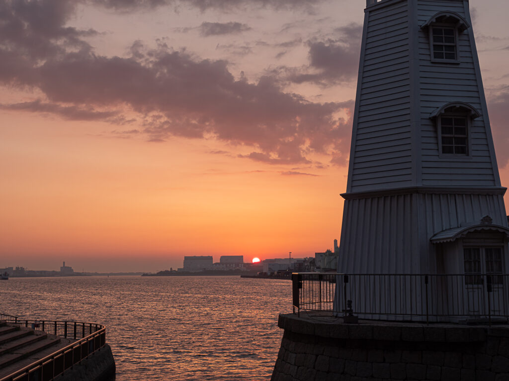 旧堺燈台の夕焼け