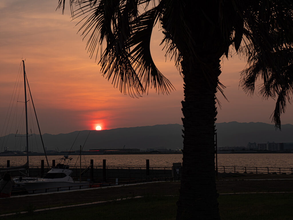 北港マリーナの夕焼け