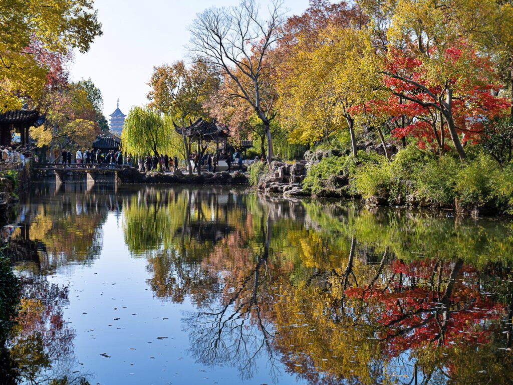 拙政園　北寺塔の借景